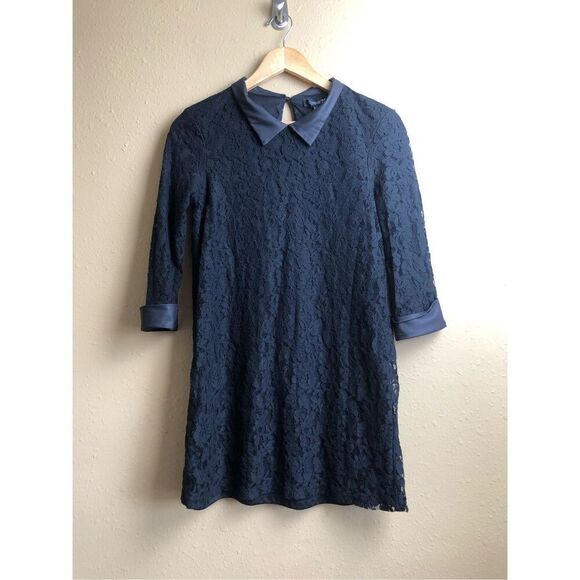 FOREVER 21 Black 3/4 Sleeve Lined Lace Dress Size S - Picture 2 of 12